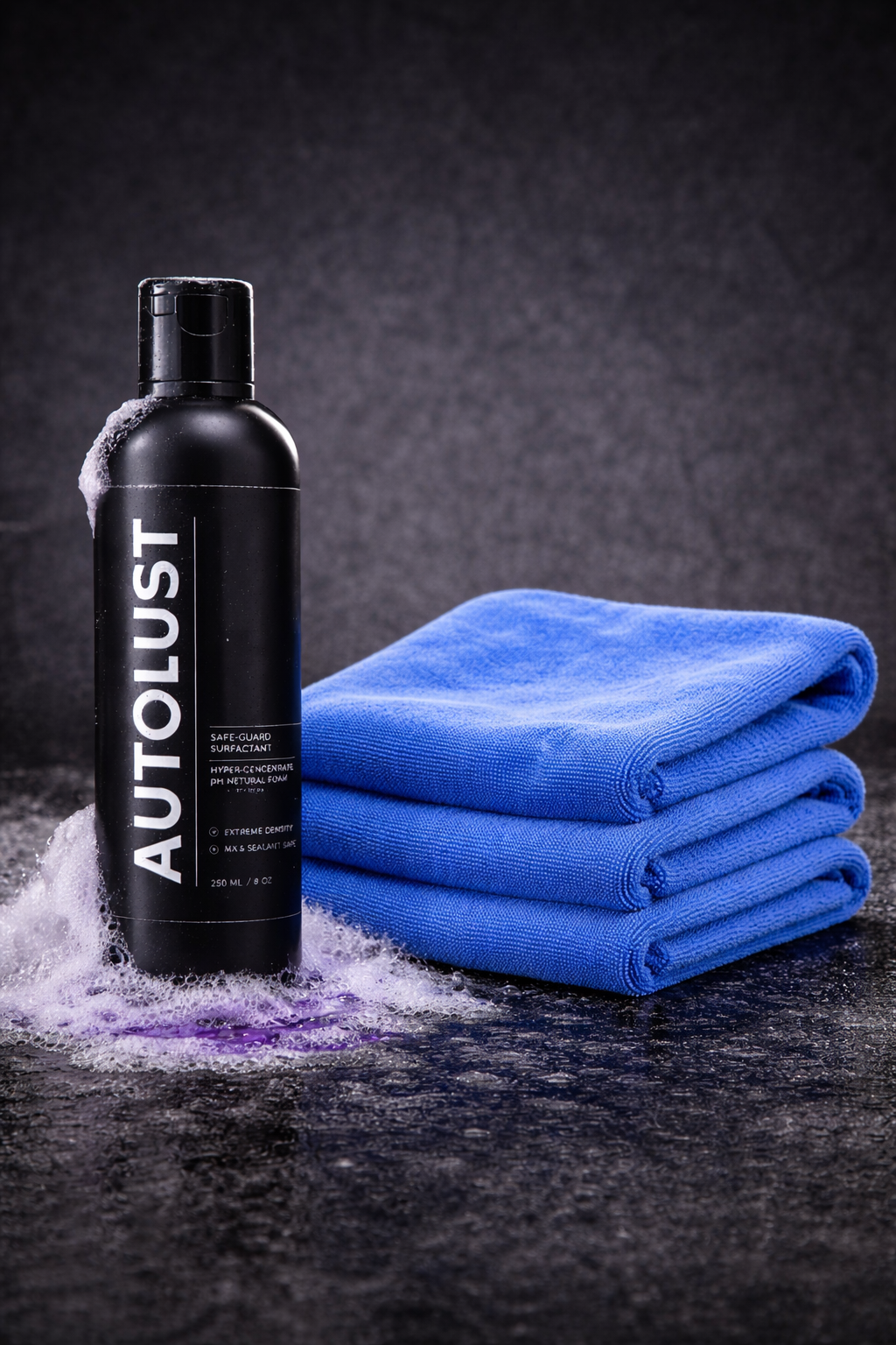 2-in-1 Car Detailing Kit – pH Neutral Foam Wash Shampoo & Premium Microfiber Cloth – 650 GSM